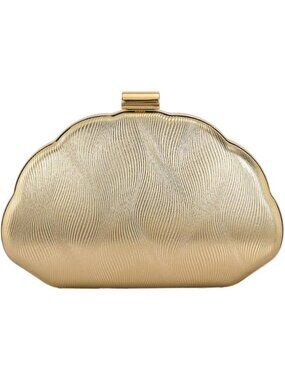Women's Sollid Gold SeaShell Crossbody Clutch Casual Wedding Evening Handbag